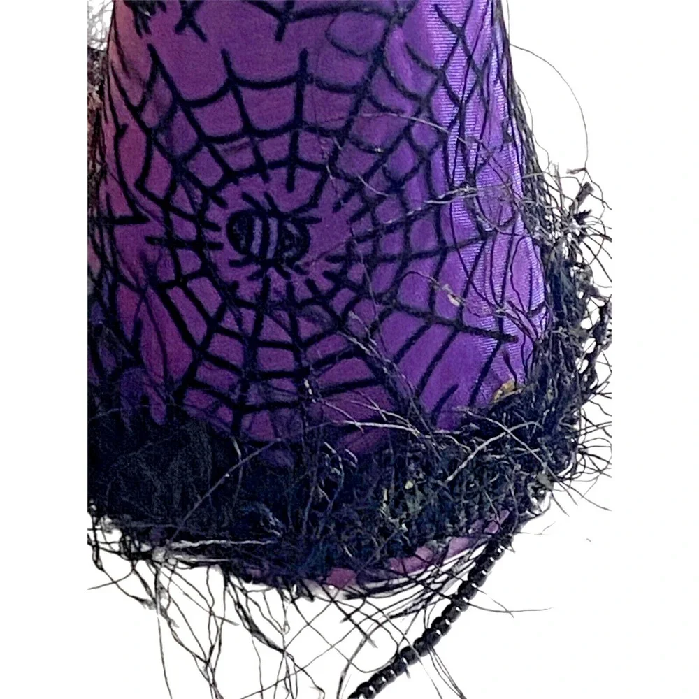 Katherine's Collection ~ CANDY CONTAINER Cone HALLOWEEN Purple Black Spider Web